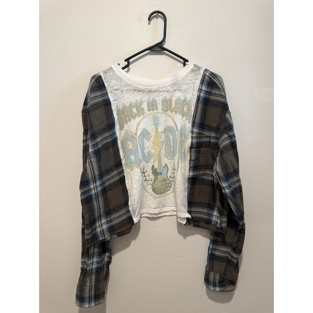 Reworked Upcycle Grunge Oversize AC/DC Top M/L